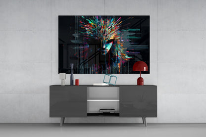 Face of Color Sticks Glass Wall Art || Designers Collection