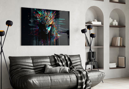 Face of Color Sticks Glass Wall Art || Designers Collection
