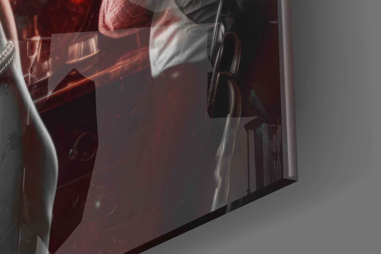 Smoke Burst Blonde with Cigarette Glass Wall Art