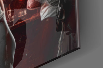 Smoke Burst Blonde with Cigarette Glass Wall Art