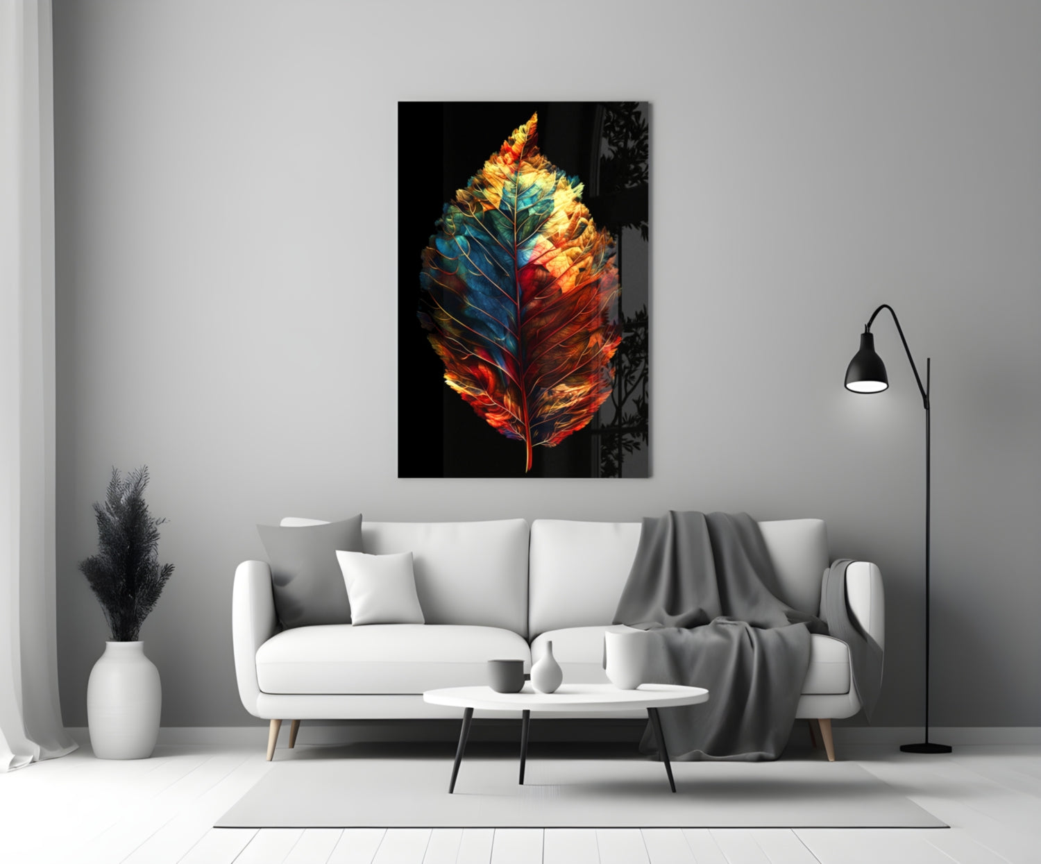 Autumn Leaf Glass Wall Art || Designer Collection