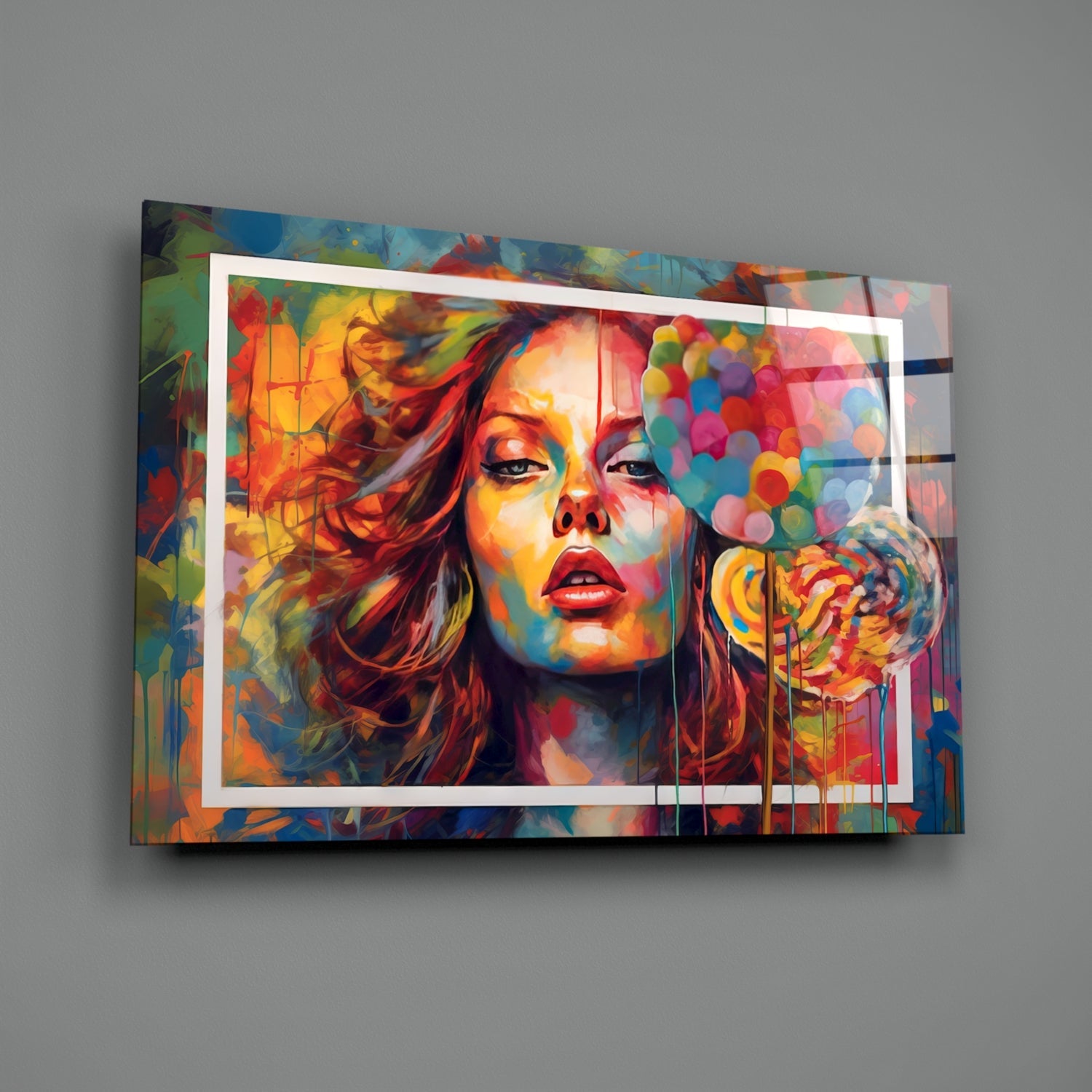 Orange Kiss Glass Wall Art || Designer Collection