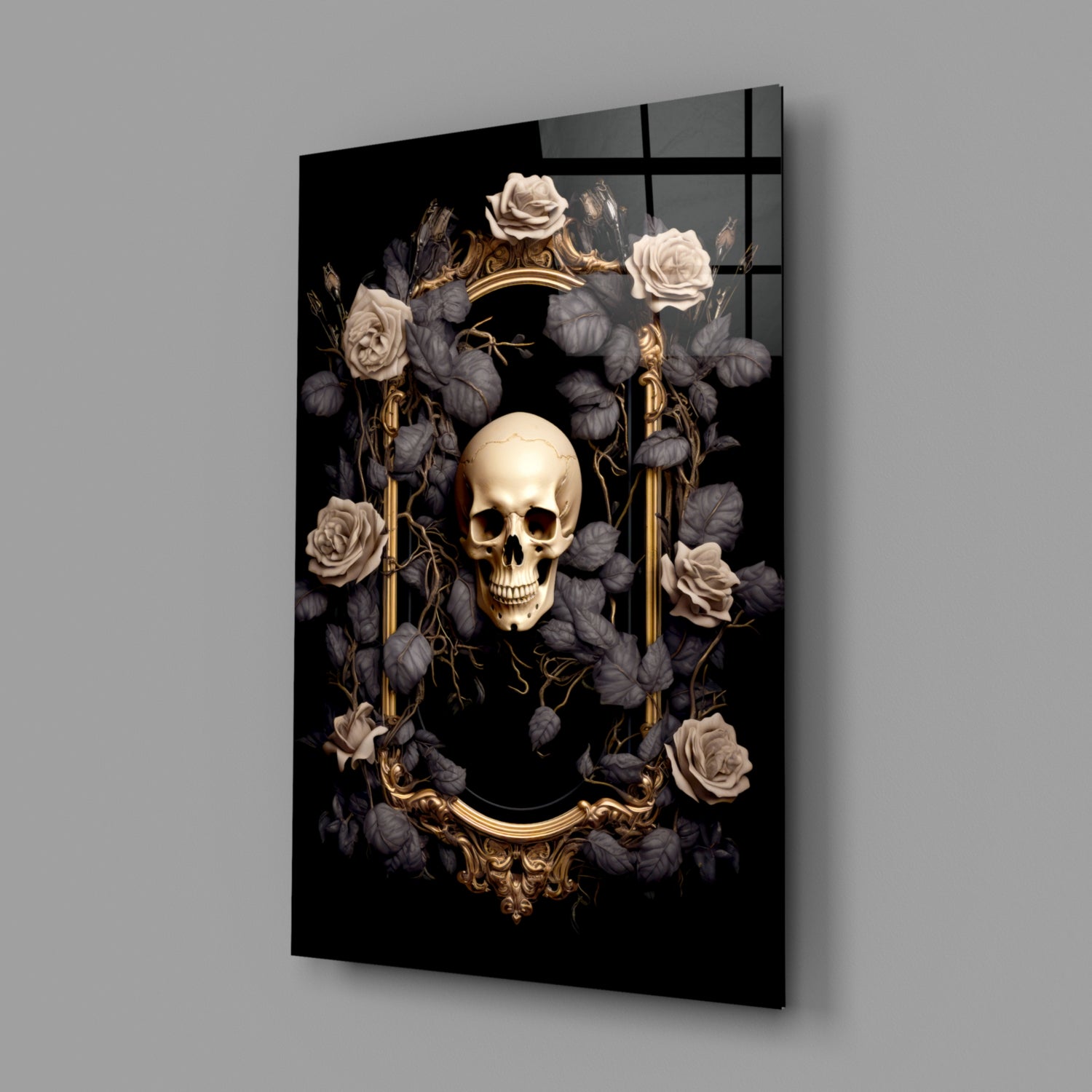 Skull Portrait Glass Wall Art || Designer Collection