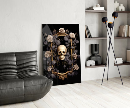 Skull Portrait Glass Wall Art || Designer Collection