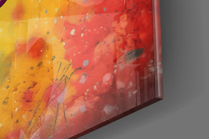 Rainbow Drip Giraffe Red Shades Glass Wall Art