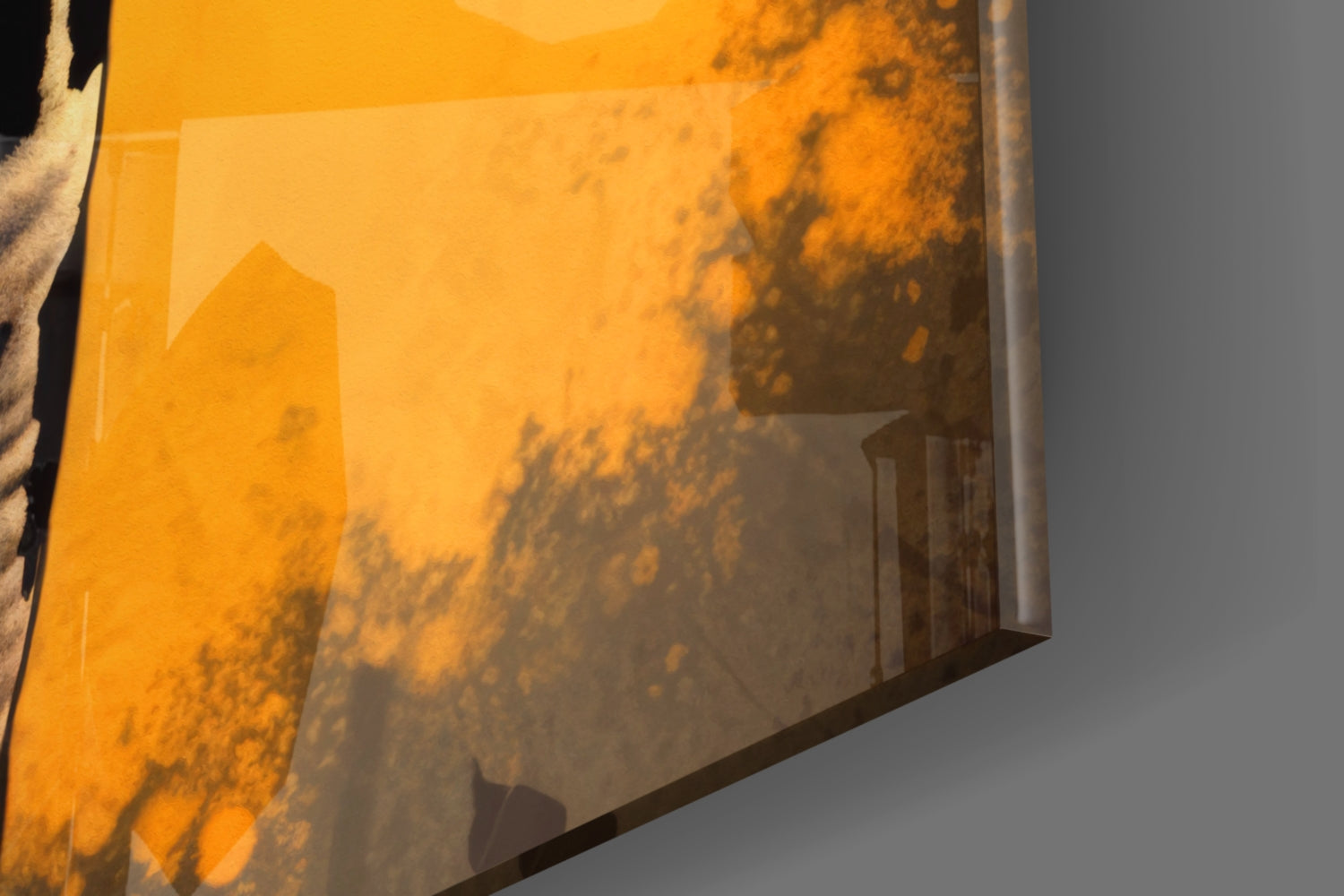 Retro Giraffe Red Shades Orange Glass Wall Art