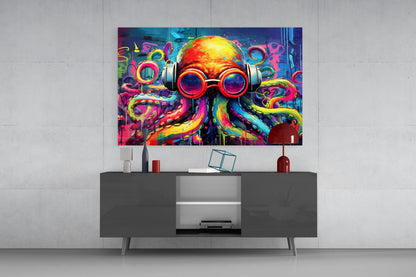 Octopus Glass Wall Art || Designer Collection