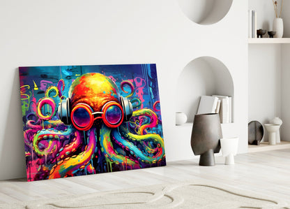 Octopus Glass Wall Art || Designer Collection