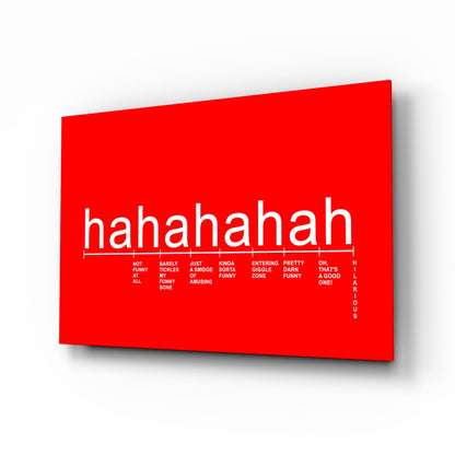 Bright Red Laughter Meter Glass Wall Art