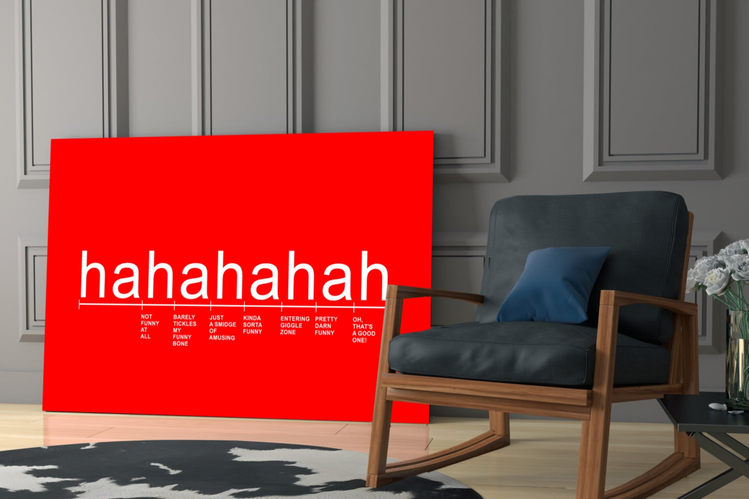 Bright Red Laughter Meter Glass Wall Art