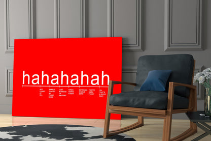 Bright Red Laughter Meter Glass Wall Art