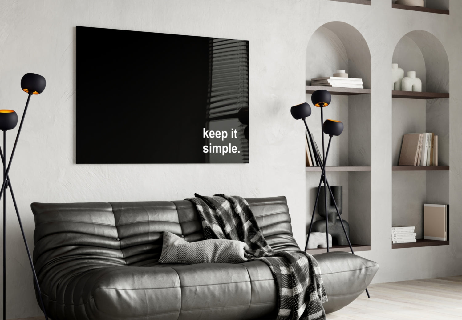 Keep It Simple Glass Wall Art || Designer Collection