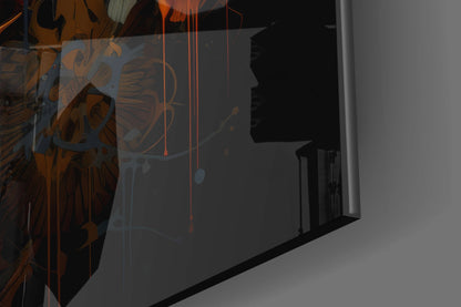 Orange Blossom Antelope Portrait Glass Wall Art