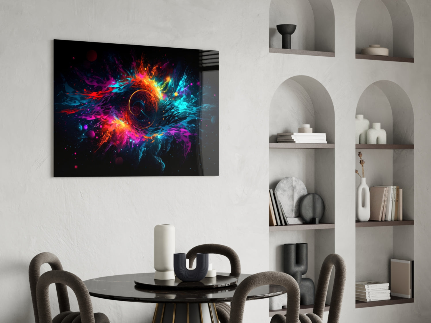 Colorful Hole Glass Wall Art || Designer Collection