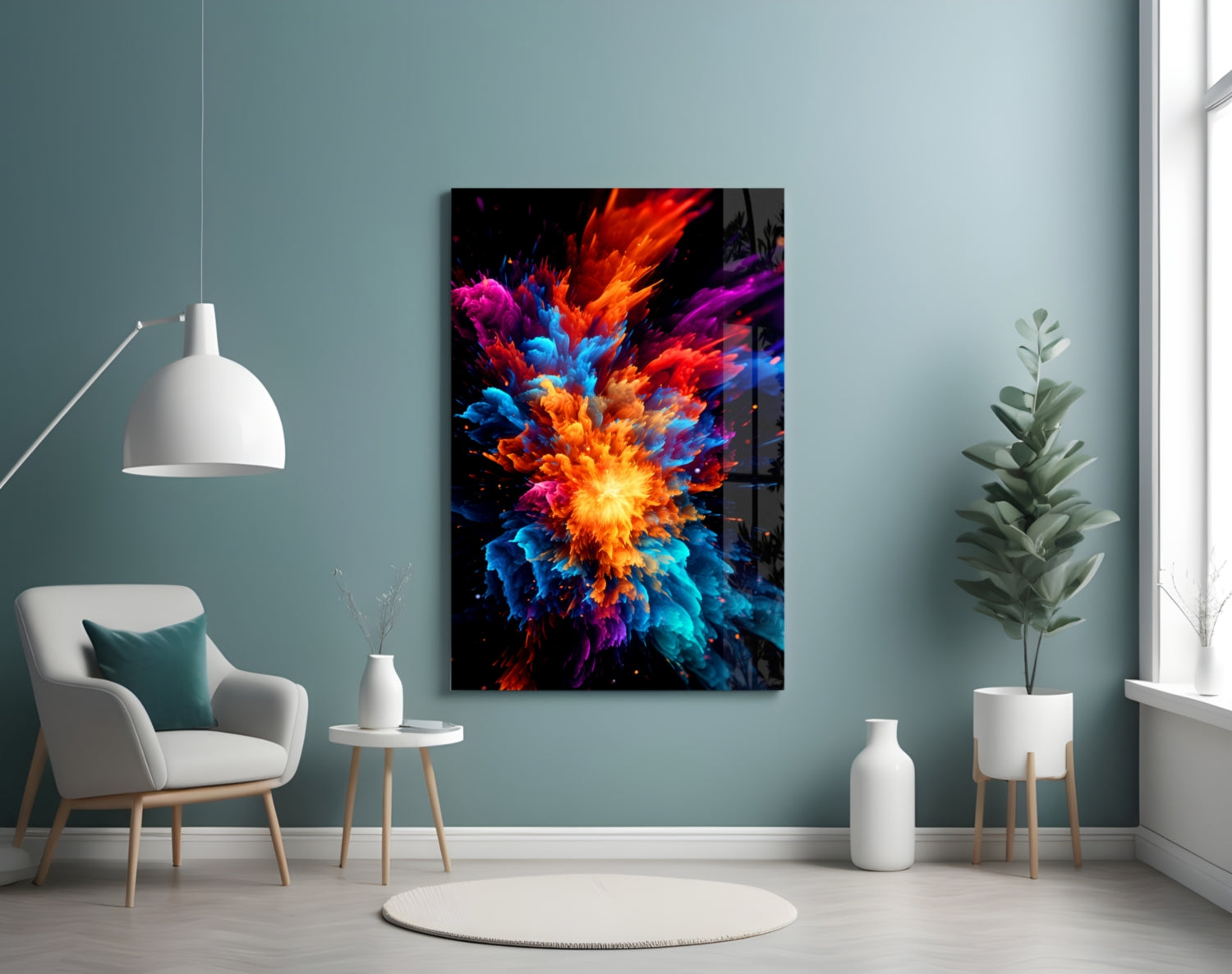 Color Flower Glass Wall Art || Designer Collection