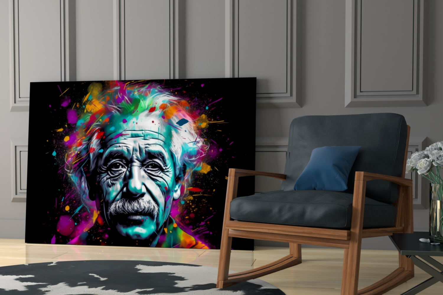 Iconic Physicist Glass Wall Art || Designer Collection