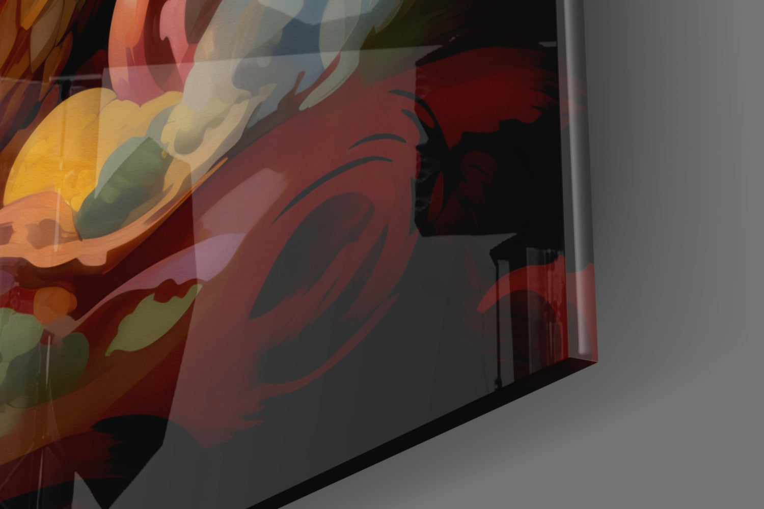 Golden Dragon In Swirling Clouds Glass Wall Art
