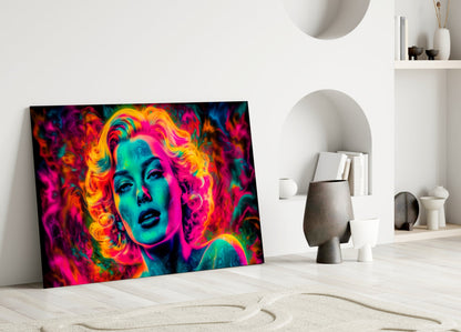 Girl in Fire Glass Wall Art || Designer Collection