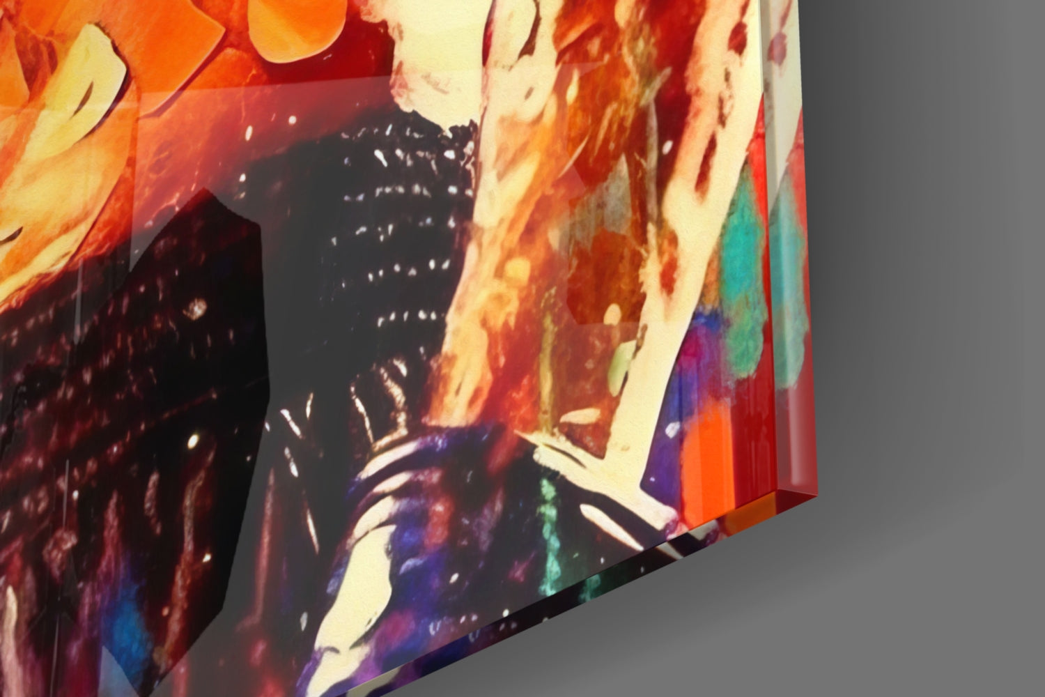 Rainbow Splash Profile Fighter Glass Wall Art