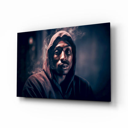 Dark Night Street Hoodie Rapper Glass Wall Art