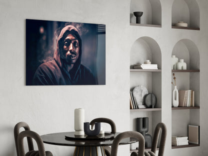 Dark Night Street Hoodie Rapper Glass Wall Art