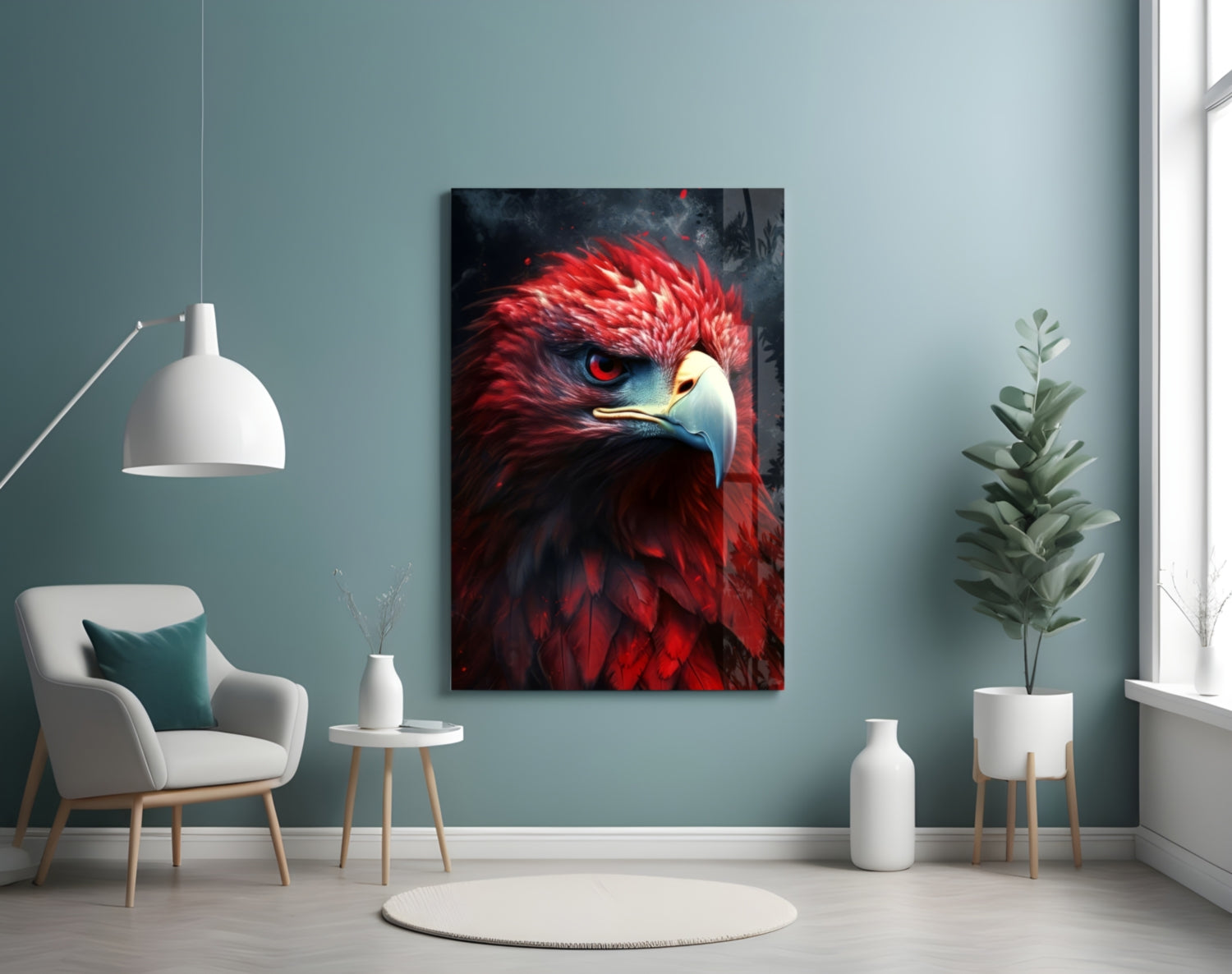 Red Eagle Glass Wall Art|| Designer&