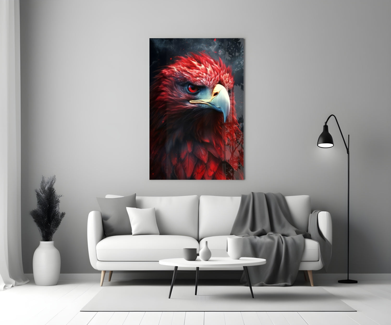 Red Eagle Glass Wall Art|| Designer&