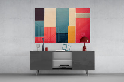 Rectangles  Glass Wall Art|| Designer&