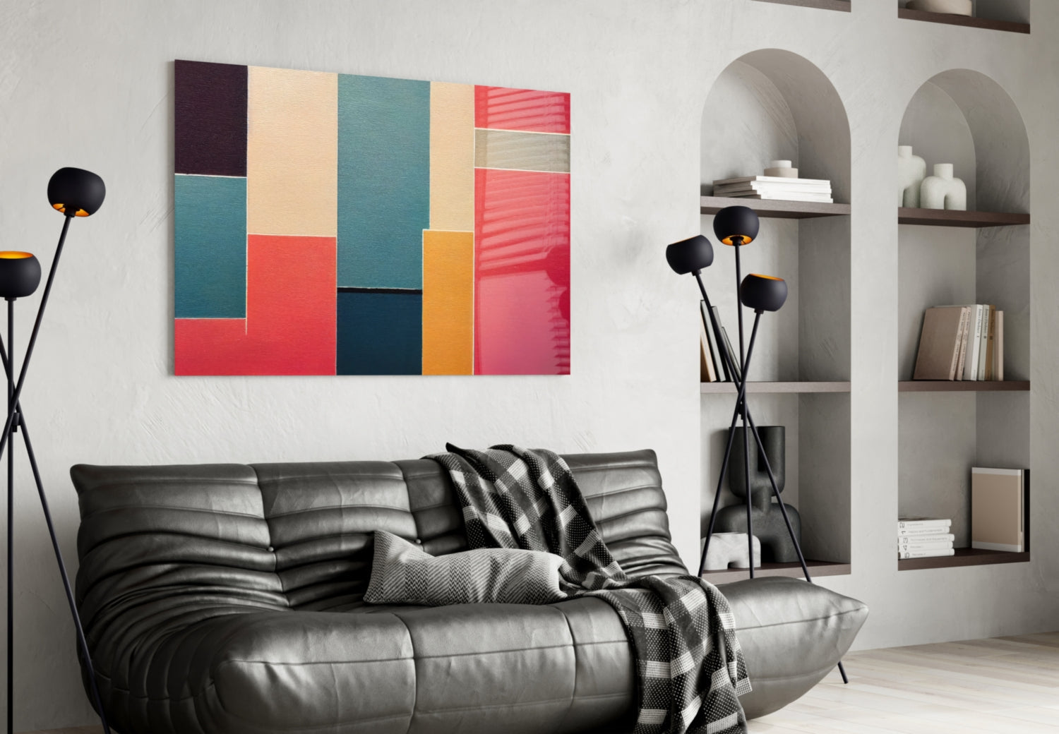 Rectangles  Glass Wall Art|| Designer&