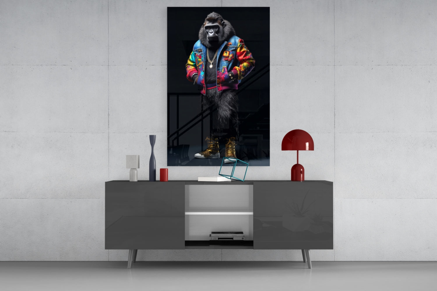 Gorilla Bro Glass Wall Art|| Designer&