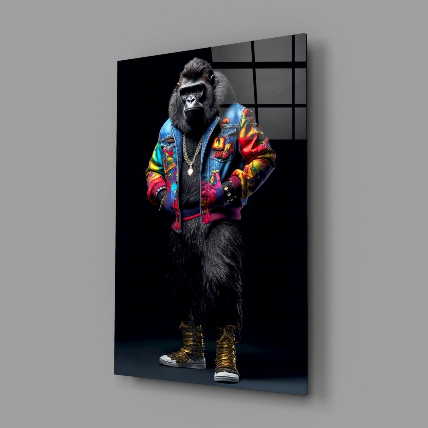 Gorilla Bro Glass Wall Art|| Designer&