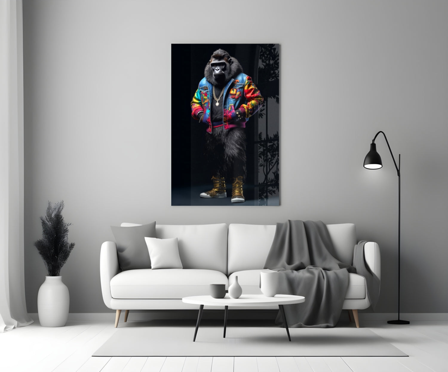 Gorilla Bro Glass Wall Art|| Designer&