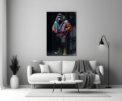 Gorilla Bro Glass Wall Art|| Designer&
