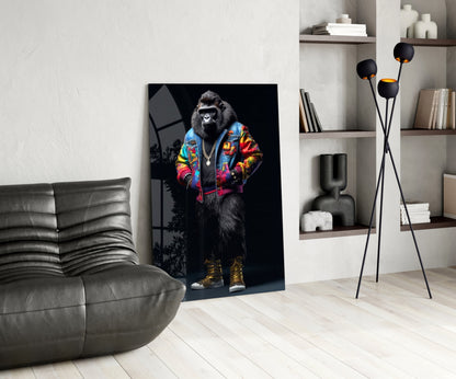 Gorilla Bro Glass Wall Art|| Designer&