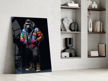 Gorilla Bro Glass Wall Art|| Designer&