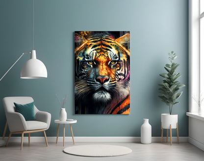 Face of the Tiger Glass Wall Art|| Designer&
