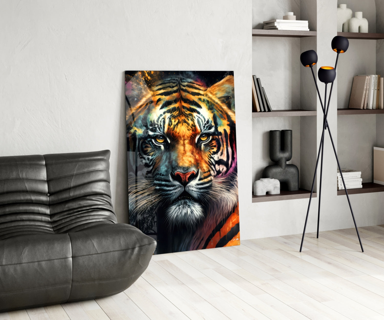 Face of the Tiger Glass Wall Art|| Designer&