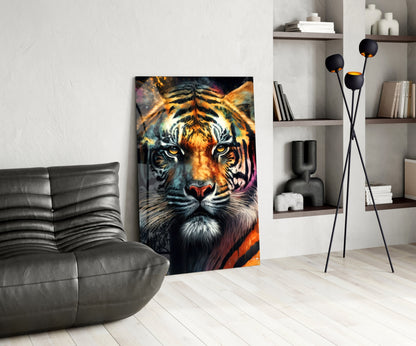 Face of the Tiger Glass Wall Art|| Designer&