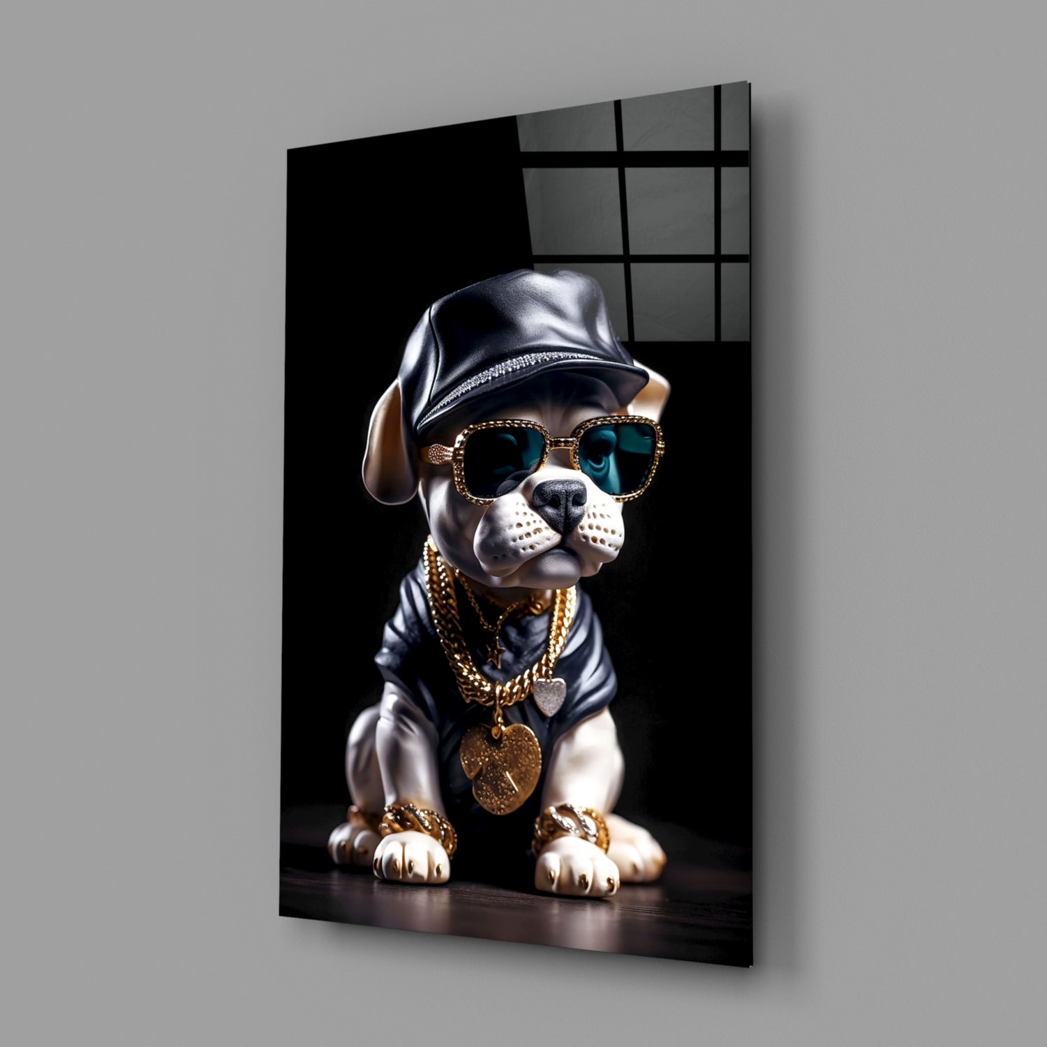 Puppy Vogue Glass Wall Art|| Designer&