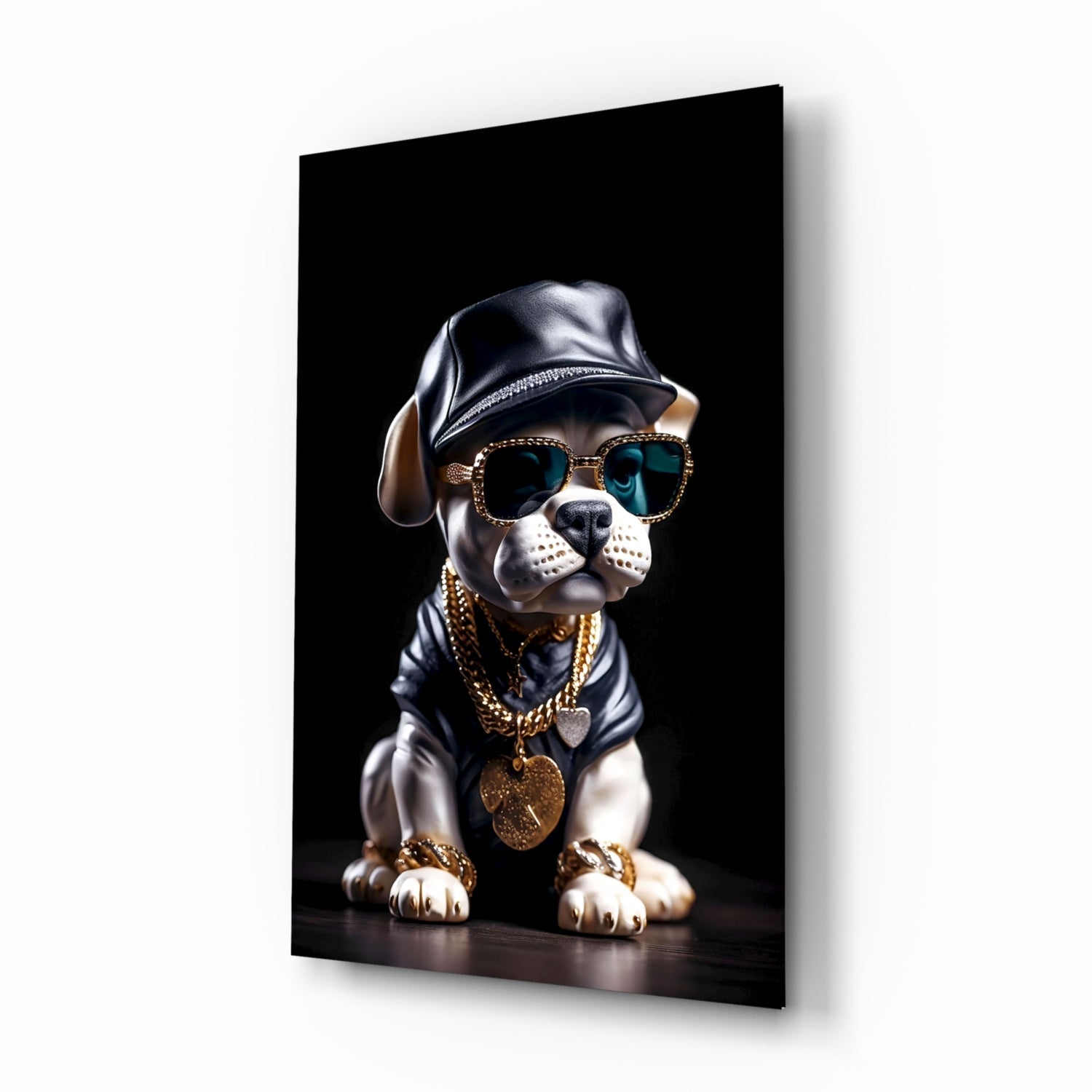 Puppy Vogue Glass Wall Art|| Designer&