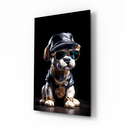 Puppy Vogue Glass Wall Art|| Designer&