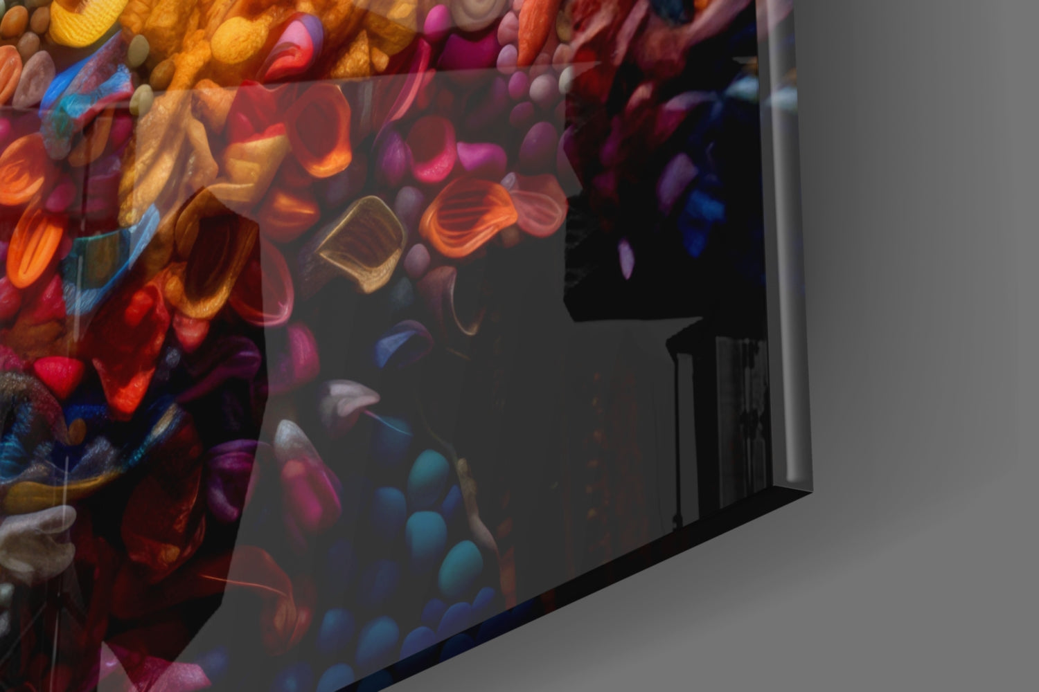 Lips and Flowers Glass Wall Art|| Designer&