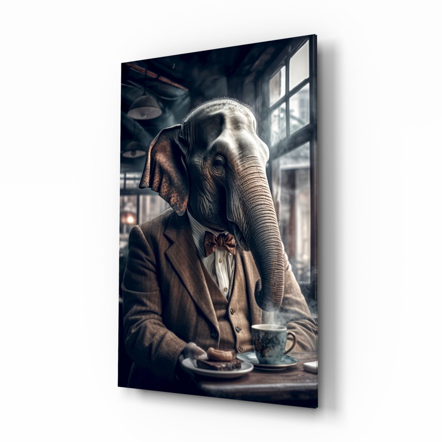Retired Elephant Glass Wall Art|| Designer&