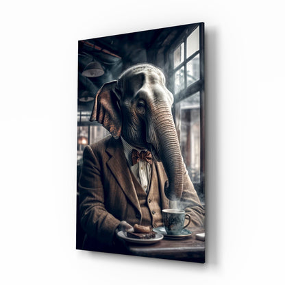 Retired Elephant Glass Wall Art|| Designer&