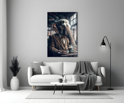 Retired Elephant Glass Wall Art|| Designer&
