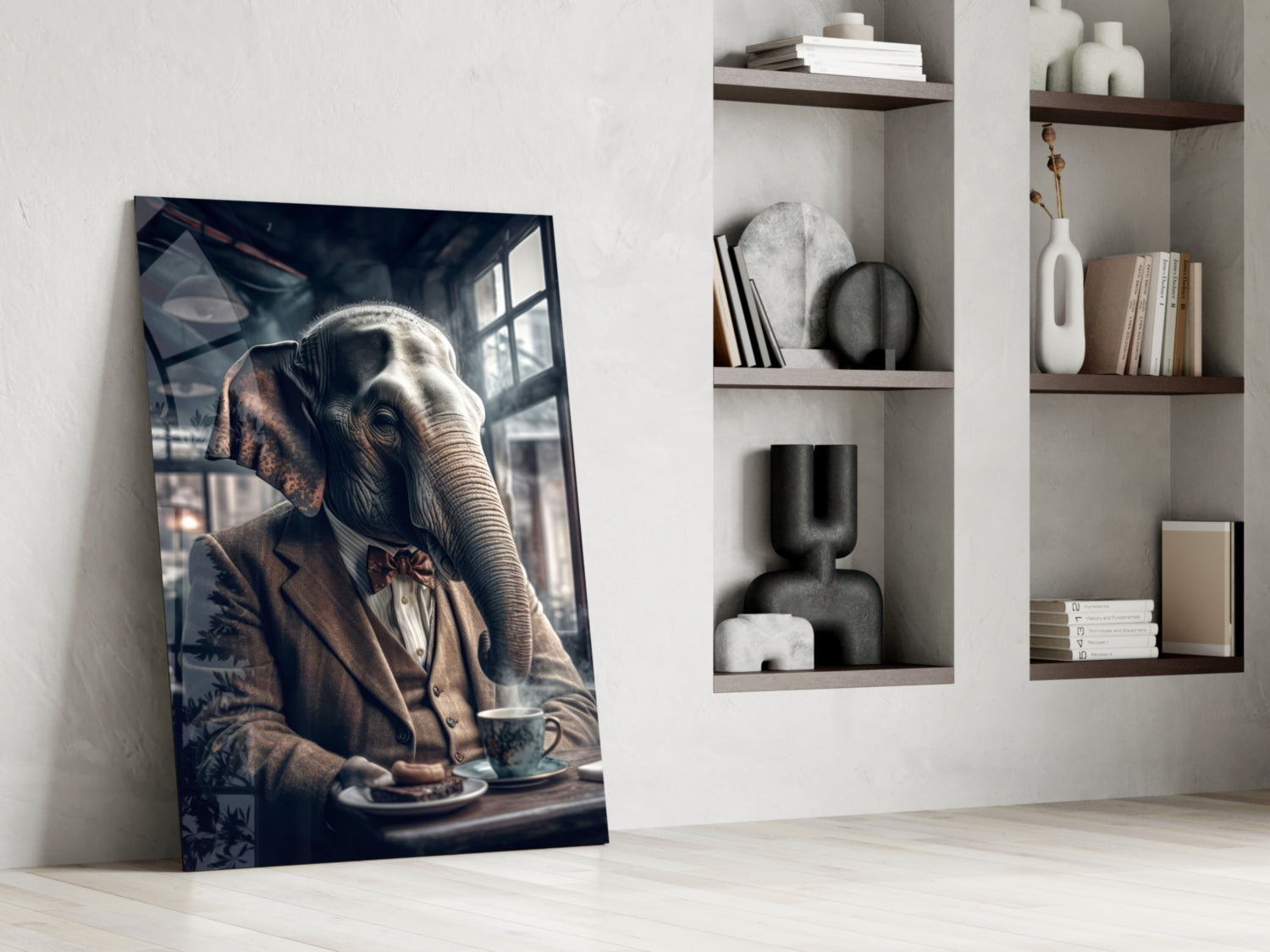 Retired Elephant Glass Wall Art|| Designer&