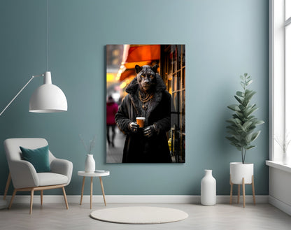Java the Leopard Glass Wall Art || Designer&