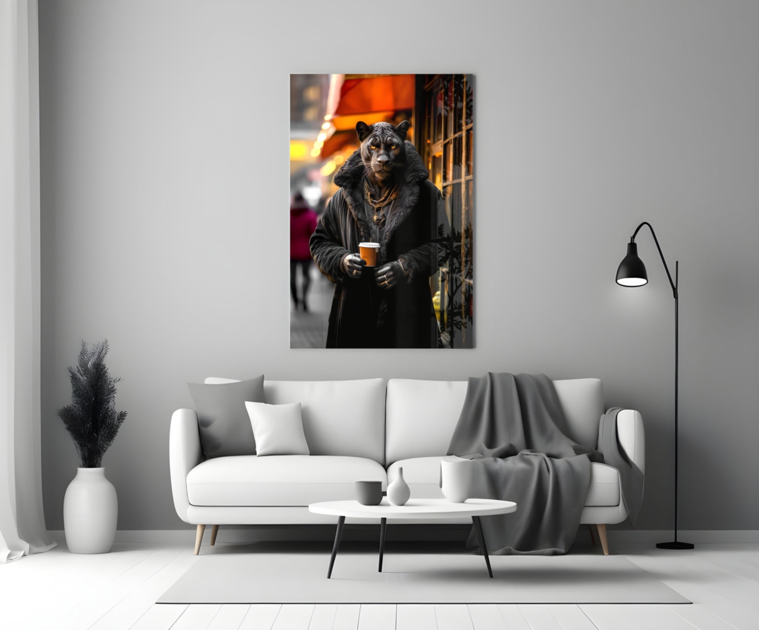Java the Leopard Glass Wall Art || Designer&