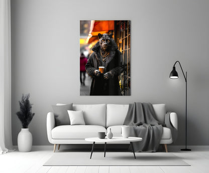 Java the Leopard Glass Wall Art || Designer&