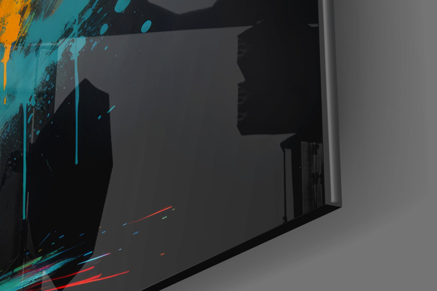 Vibrant Standing Bull Splash Glass Wall Art
